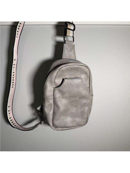 Handbags - Leather Crossbody Bag in Gray